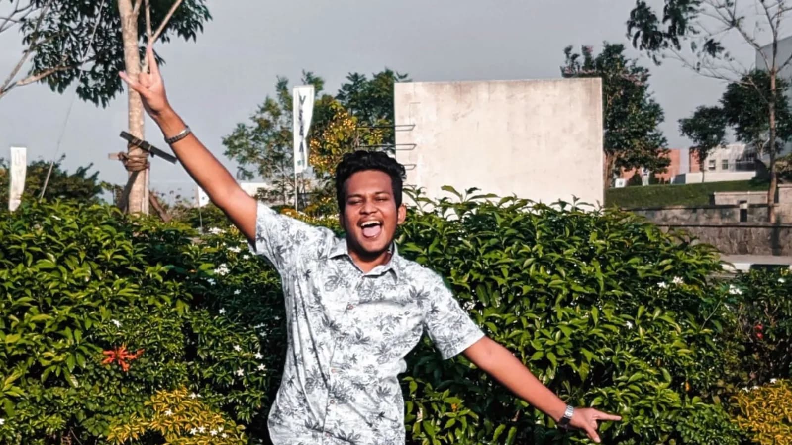 Sayuru Akash Amarasinghe outdoors during his university years