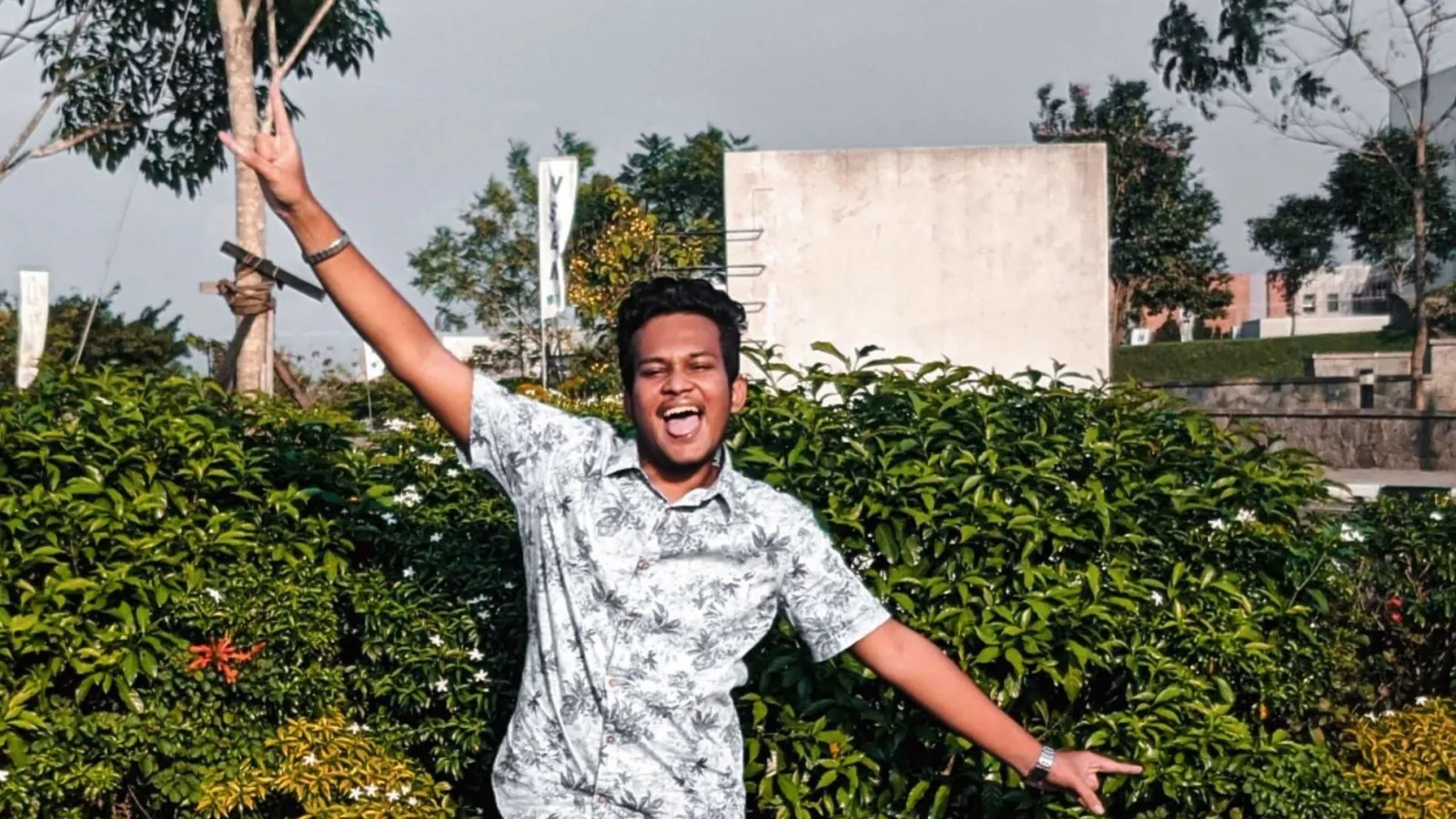 Sayuru Akash Amarasinghe outdoors during his university years